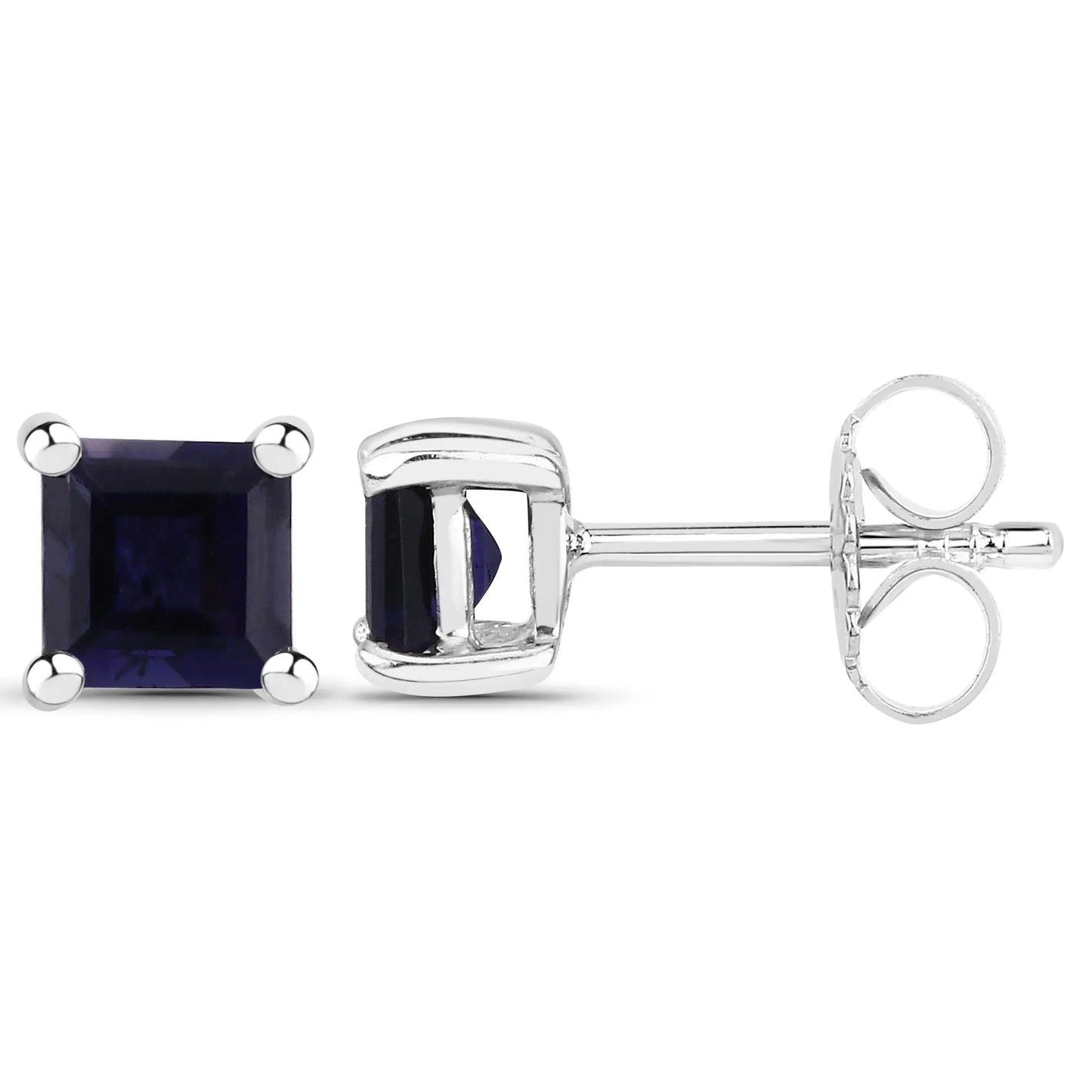 0.54 Carat Genuine Iolite .925 Sterling Silver Earrings - GOLDISSEYA