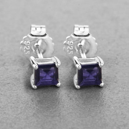 0.54 Carat Genuine Iolite .925 Sterling Silver Earrings - GOLDISSEYA