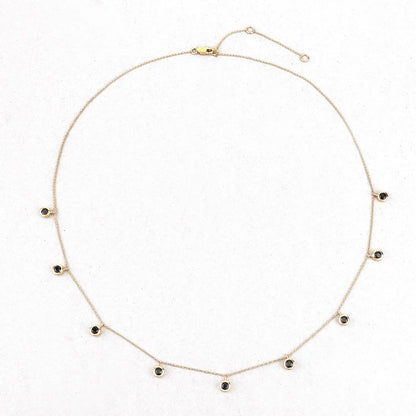1.08 Carat Genuine Blue Sapphire 10K Yellow Gold Necklace - GOLDISSEYA