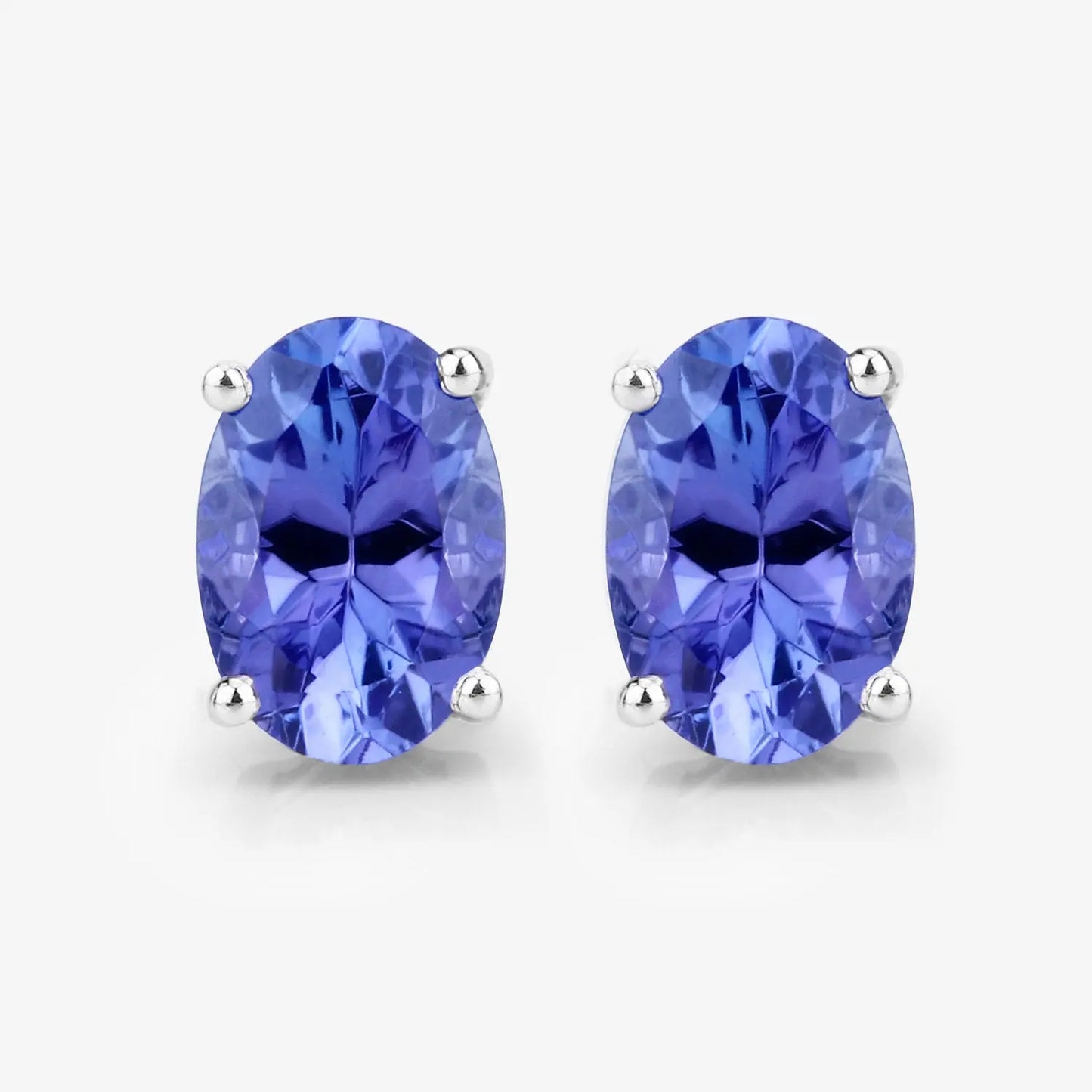 1.20 Carat Genuine Tanzanite 14K White Gold Earrings - GOLDISSEYA