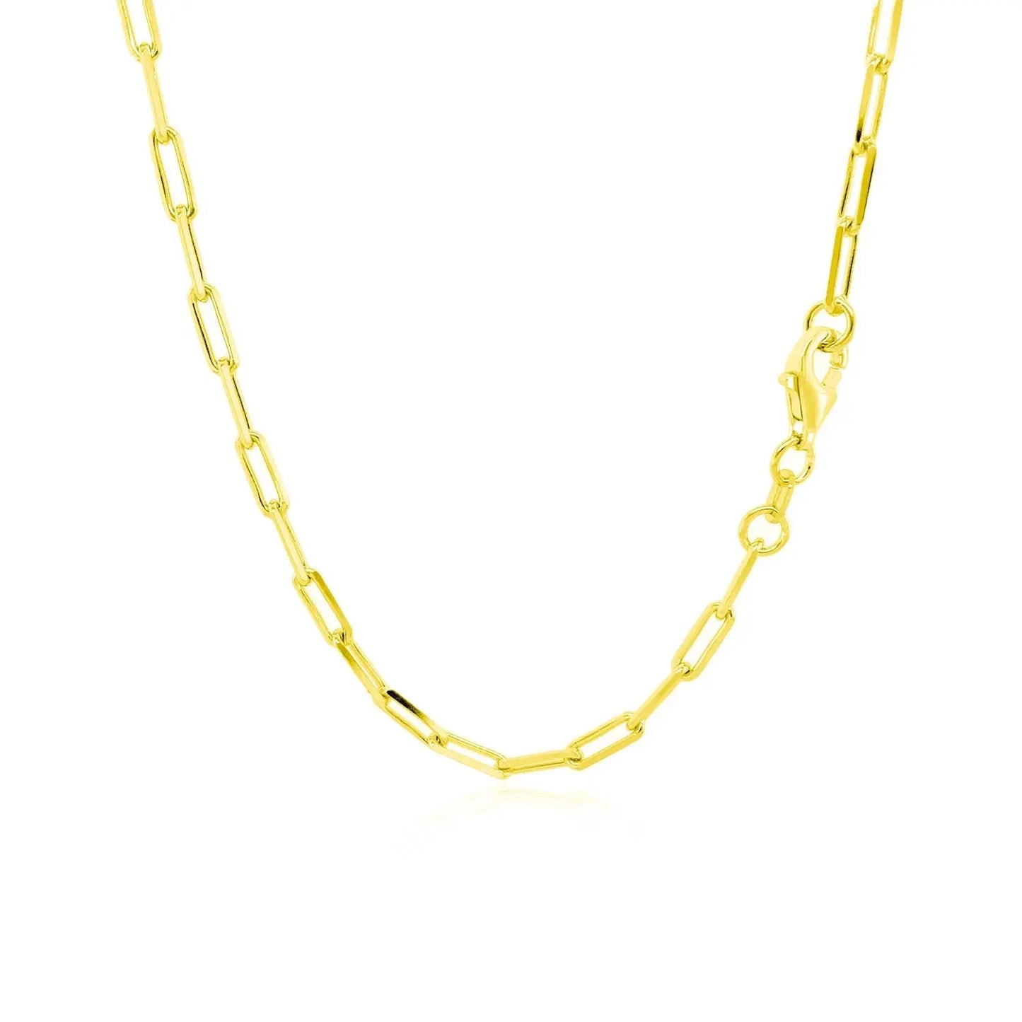 10K Yellow Gold Paperclip Chain (2.5mm) 