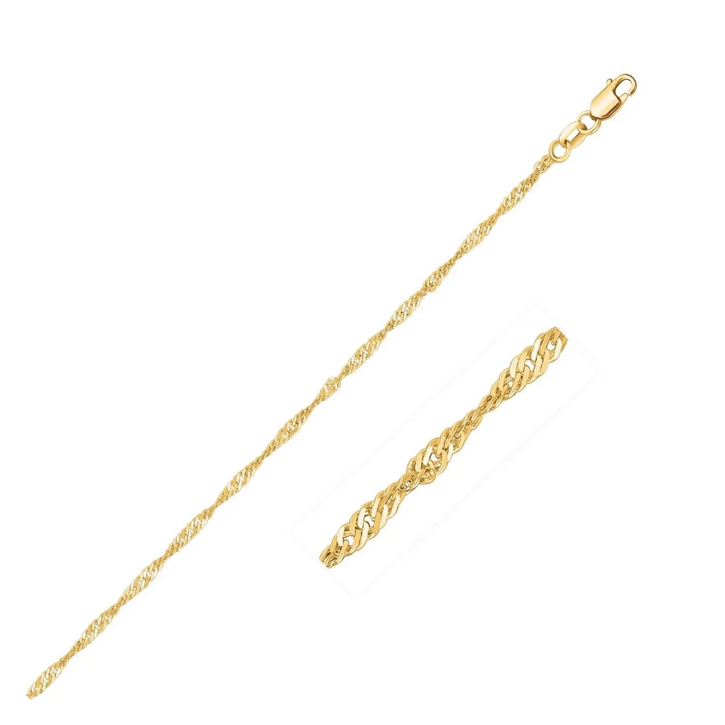 10k Yellow Gold Singapore Chain 1.5mm 