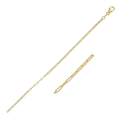 14K Yellow Gold Fine Paperclip Chain (1.5mm) 