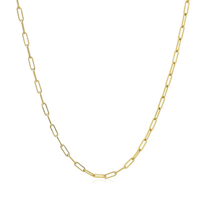 14K Yellow Gold Fine Paperclip Chain (1.5mm) 