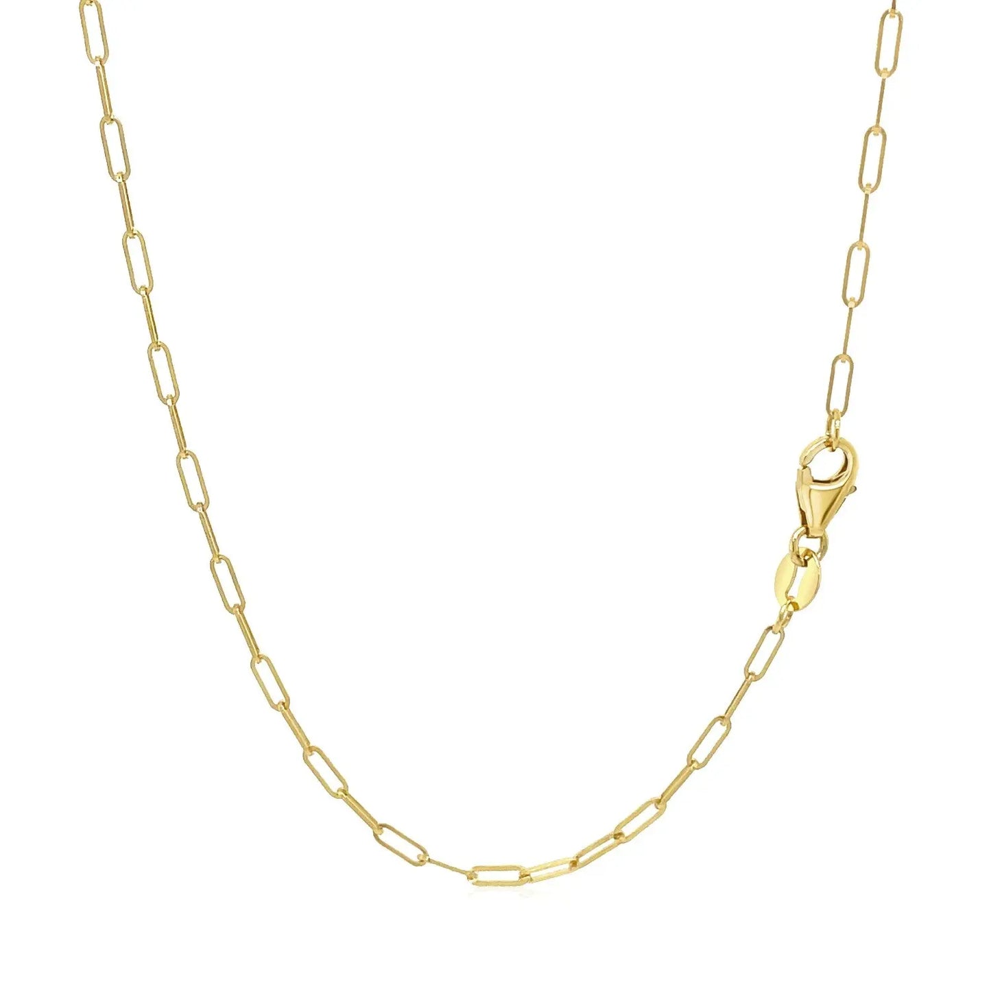 14K Yellow Gold Fine Paperclip Chain (1.5mm) 