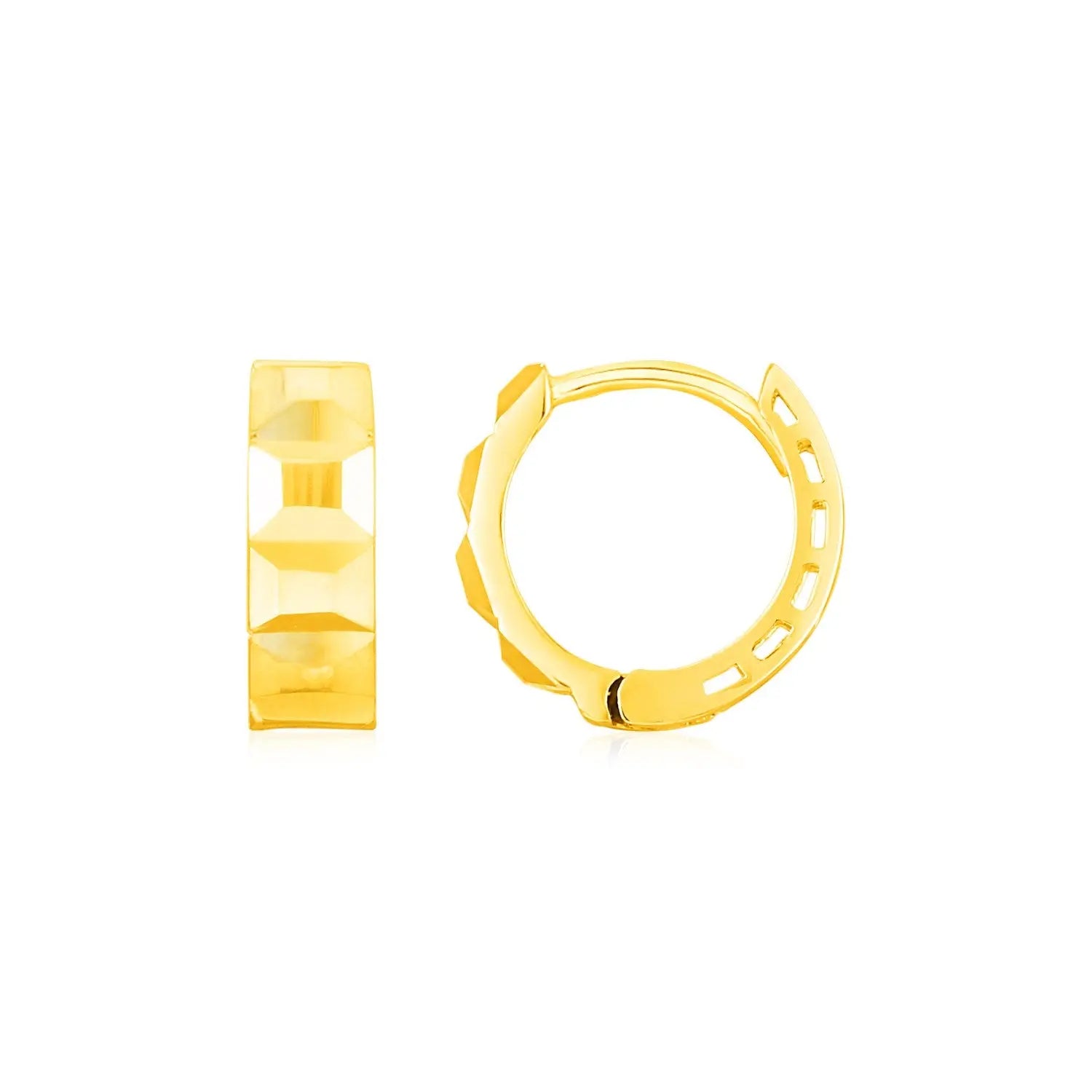 14K Yellow Gold J Hoop Earrings 