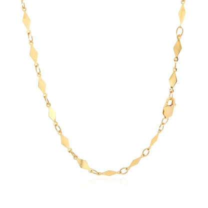 14K Yellow Gold Polished Diamond Motif Chain (3.0mm) 