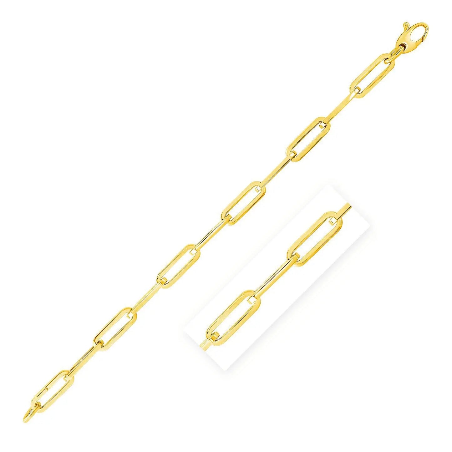 14K Yellow Gold Wide Paperclip Chain (6.1mm) 