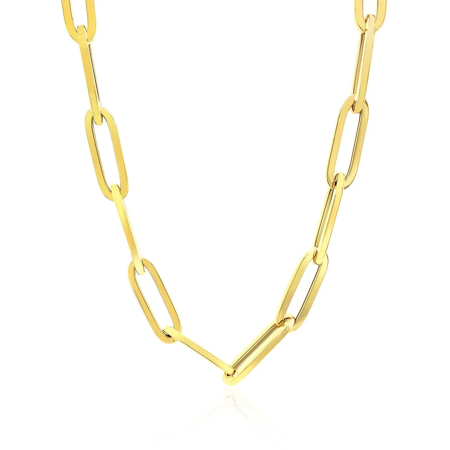 14K Yellow Gold Wide Paperclip Chain (6.1mm) 