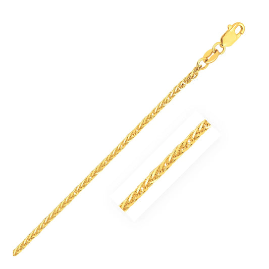 14k 1.8mm Yellow Gold Square Wheat Chain 