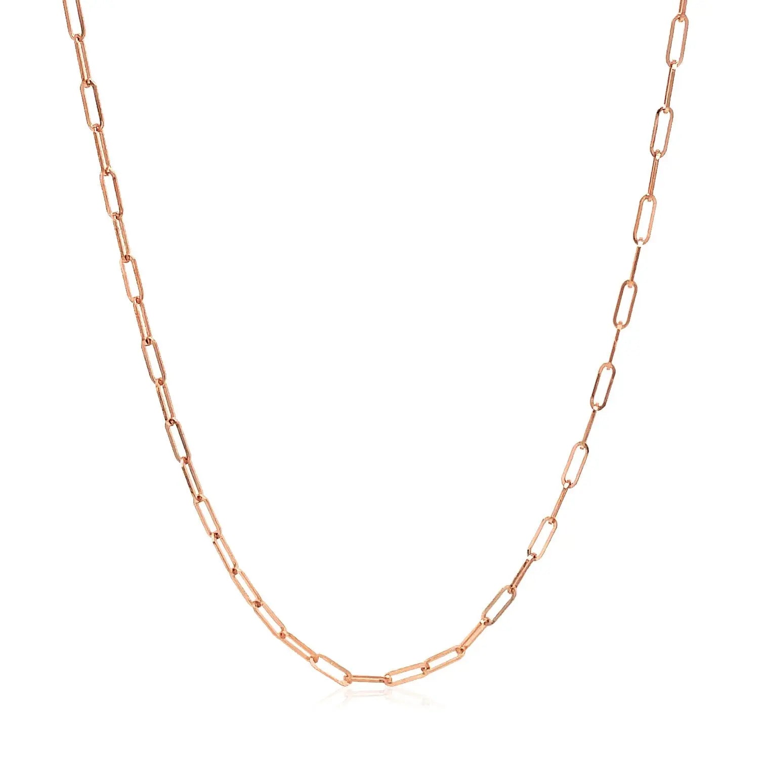 14k Rose Gold Adjustable Paperclip Chain 1.5mm 