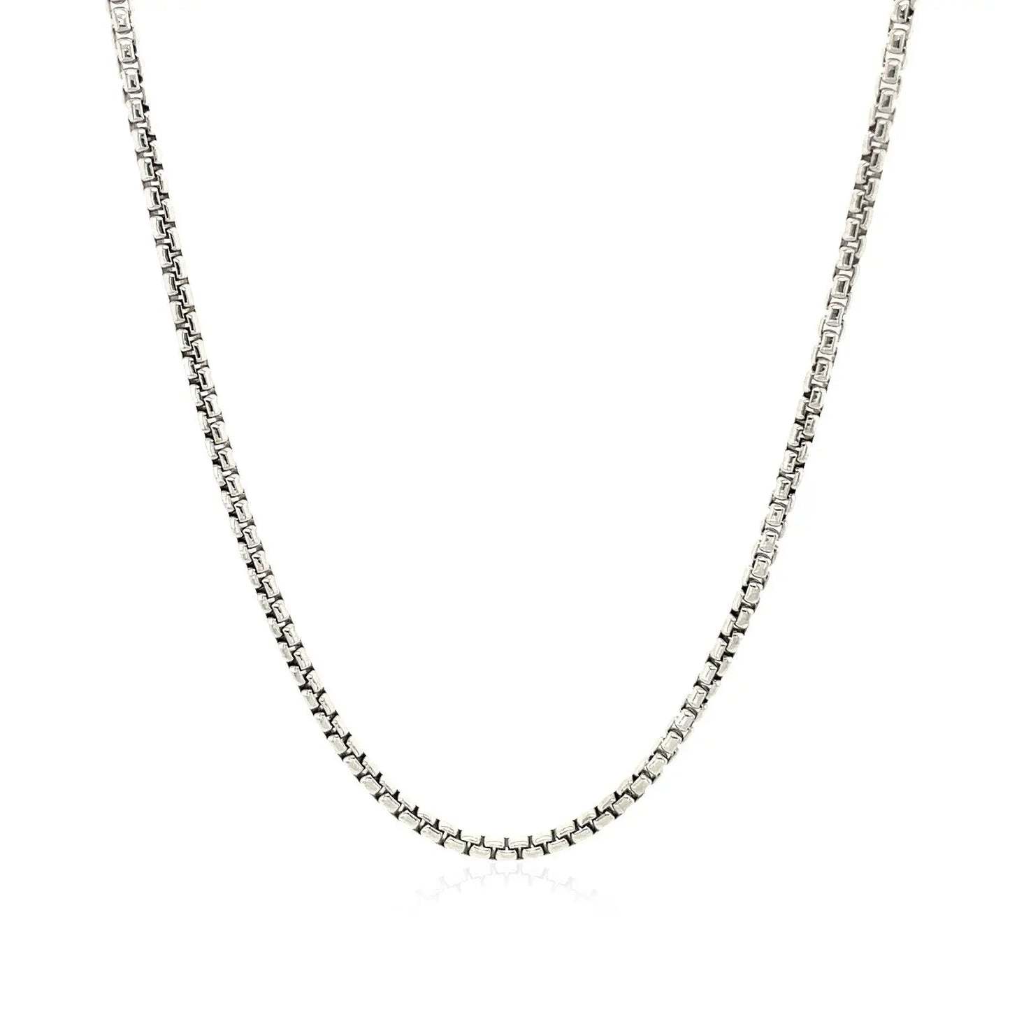 14k White Gold Round Box Chain 1.7mm 