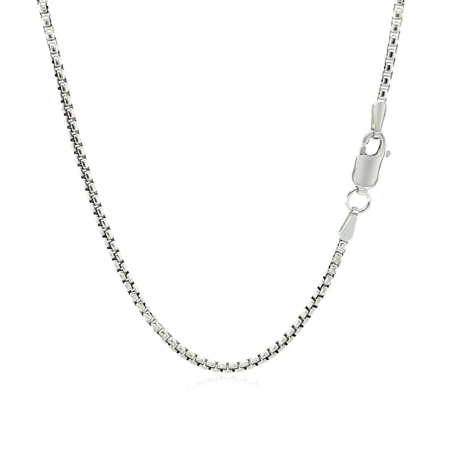 14k White Gold Round Box Chain 1.7mm 