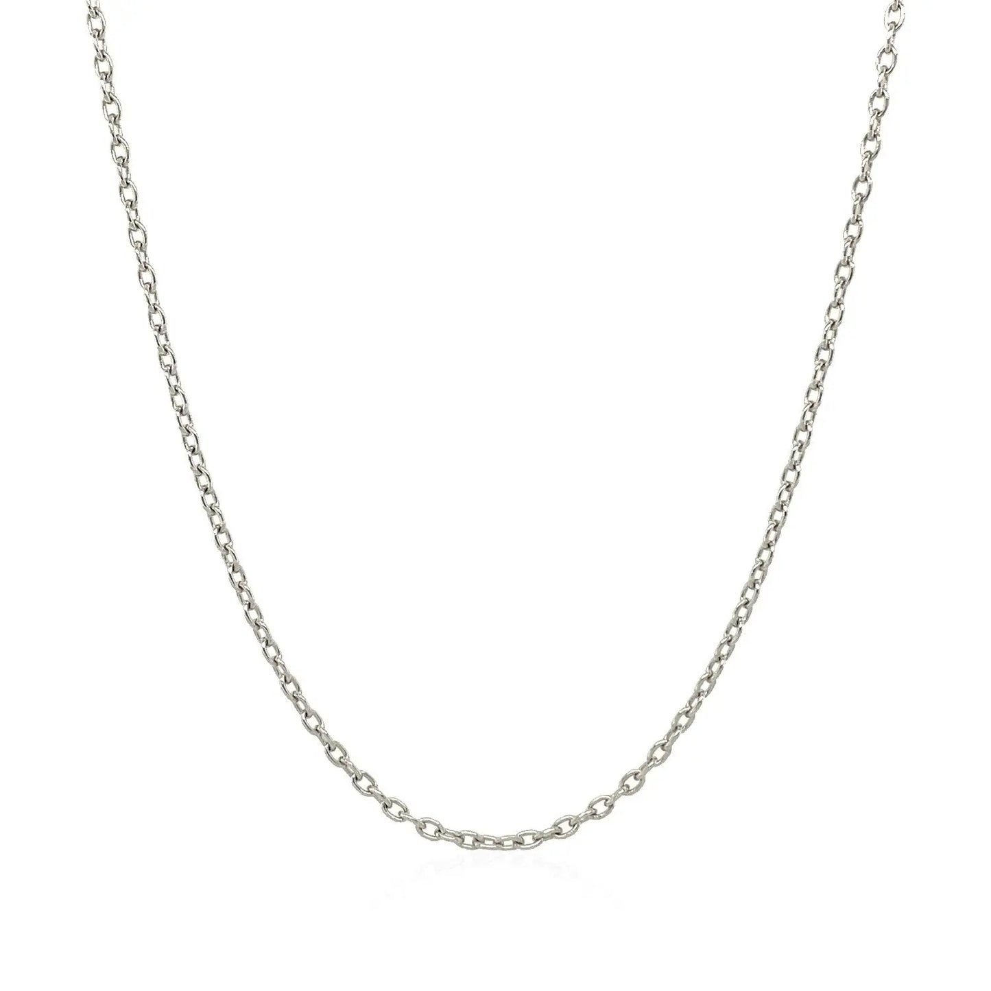 14k White Gold Round Cable Link Chain 1.5mm 