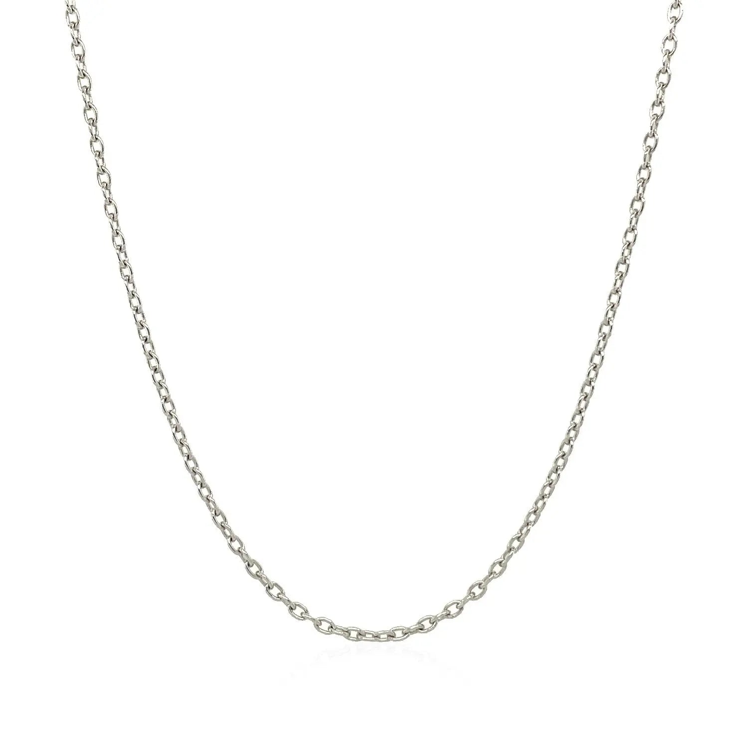 14k White Gold Round Cable Link Chain 1.5mm 