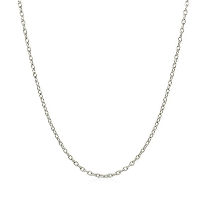 14k White Gold Round Cable Link Chain 1.5mm 