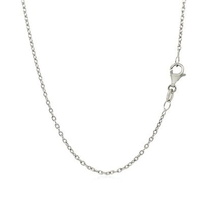 14k White Gold Round Cable Link Chain 1.5mm 