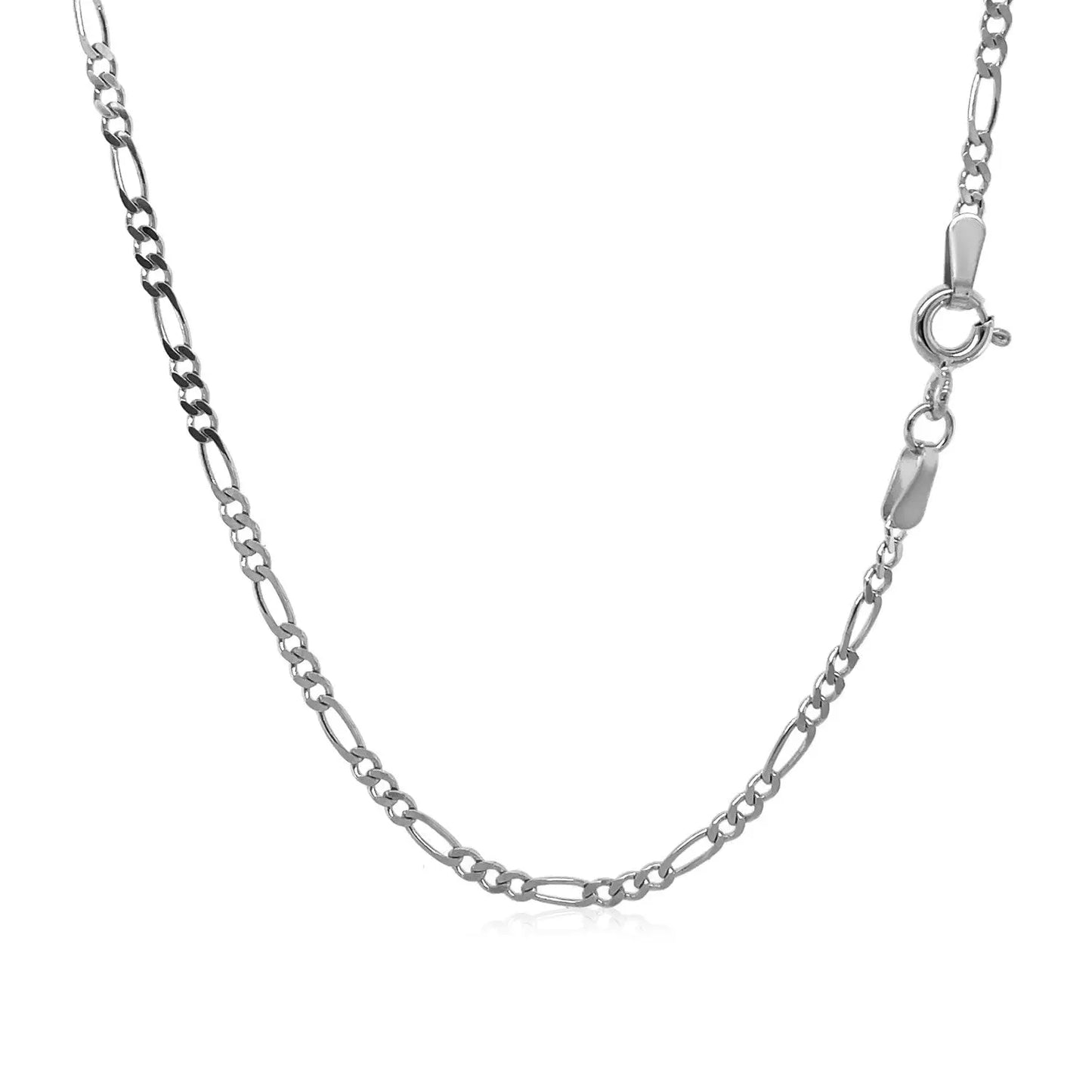 14k White Gold Solid Figaro Chain 1.9mm 