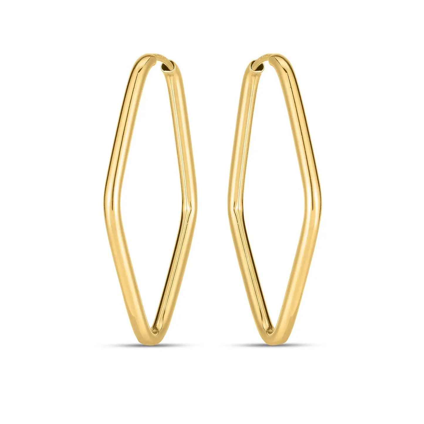 14k Yellow Gold Endless Marquise Hoops 