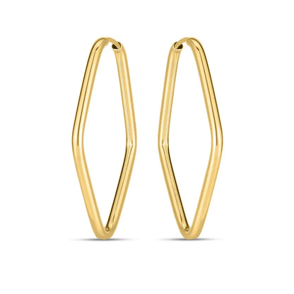 14k Yellow Gold Endless Marquise Hoops 