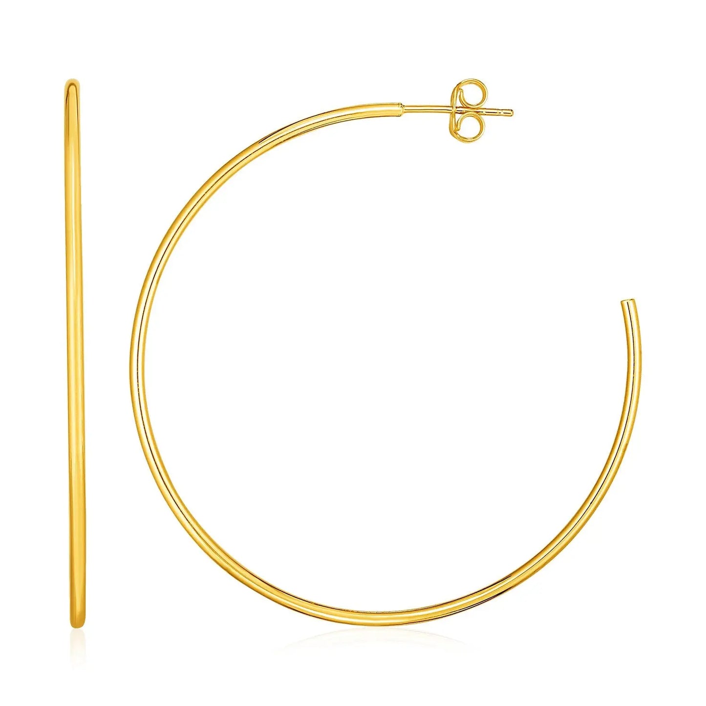 14k Yellow Gold Polished Hoop Earrings 