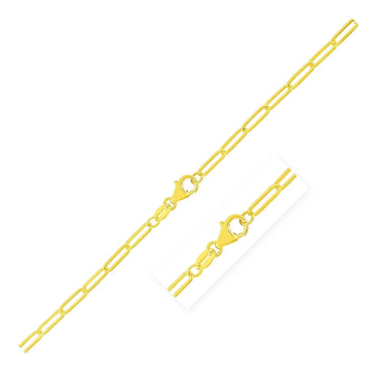 18K Yellow Gold Paperclip Chain (2.5mm) 