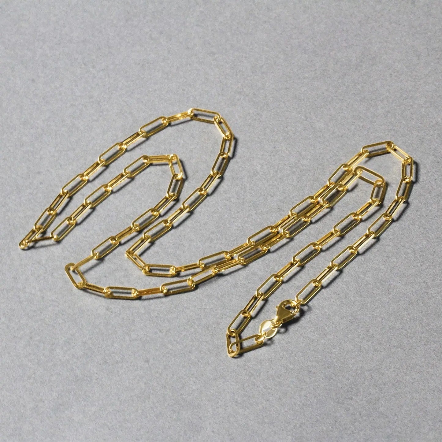 18K Yellow Gold Paperclip Chain (2.5mm) 