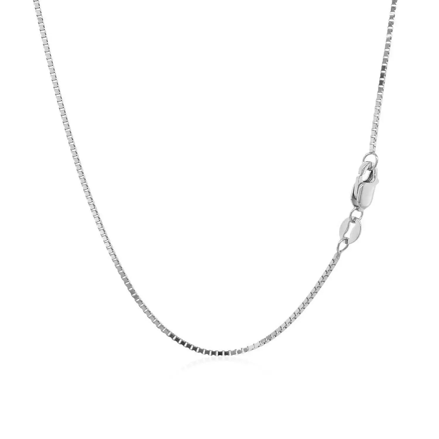 18k White Gold Classic Box Chain 0.9 mm 