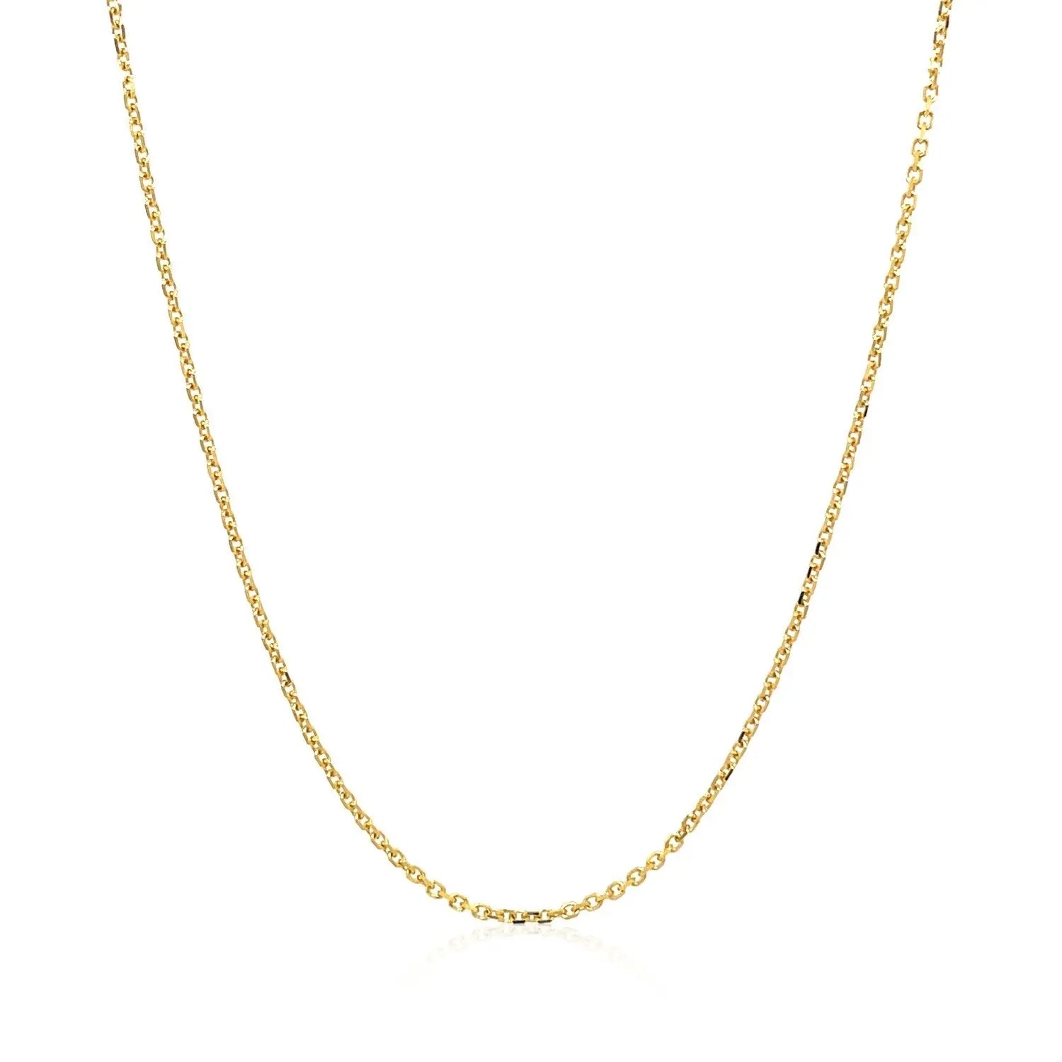 18k Yellow Gold Diamond Cut Cable Link Chain 1.1mm 