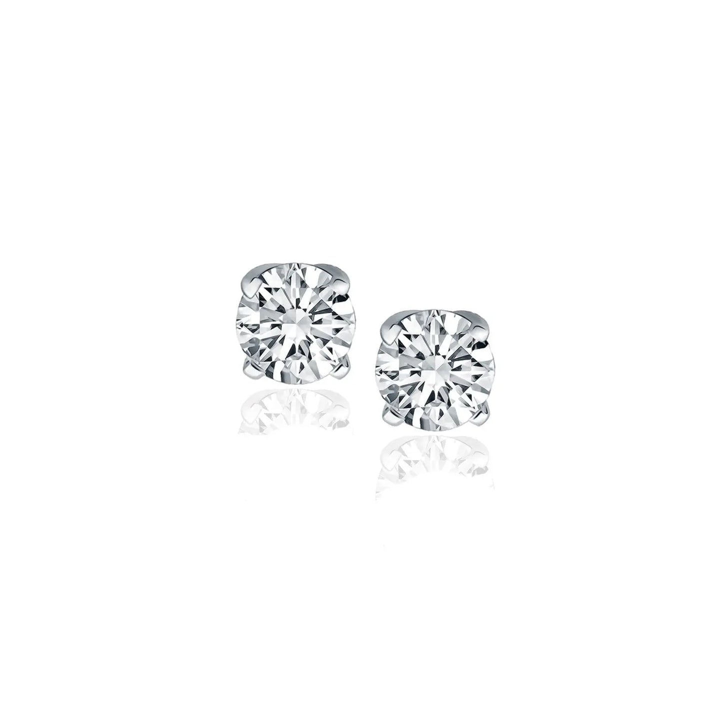 14k White Gold Diamond Four Prong Stud Earrings (1/2 cttw) 