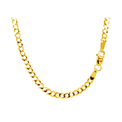 2.4mm 10k Yellow Gold Curb Chain 