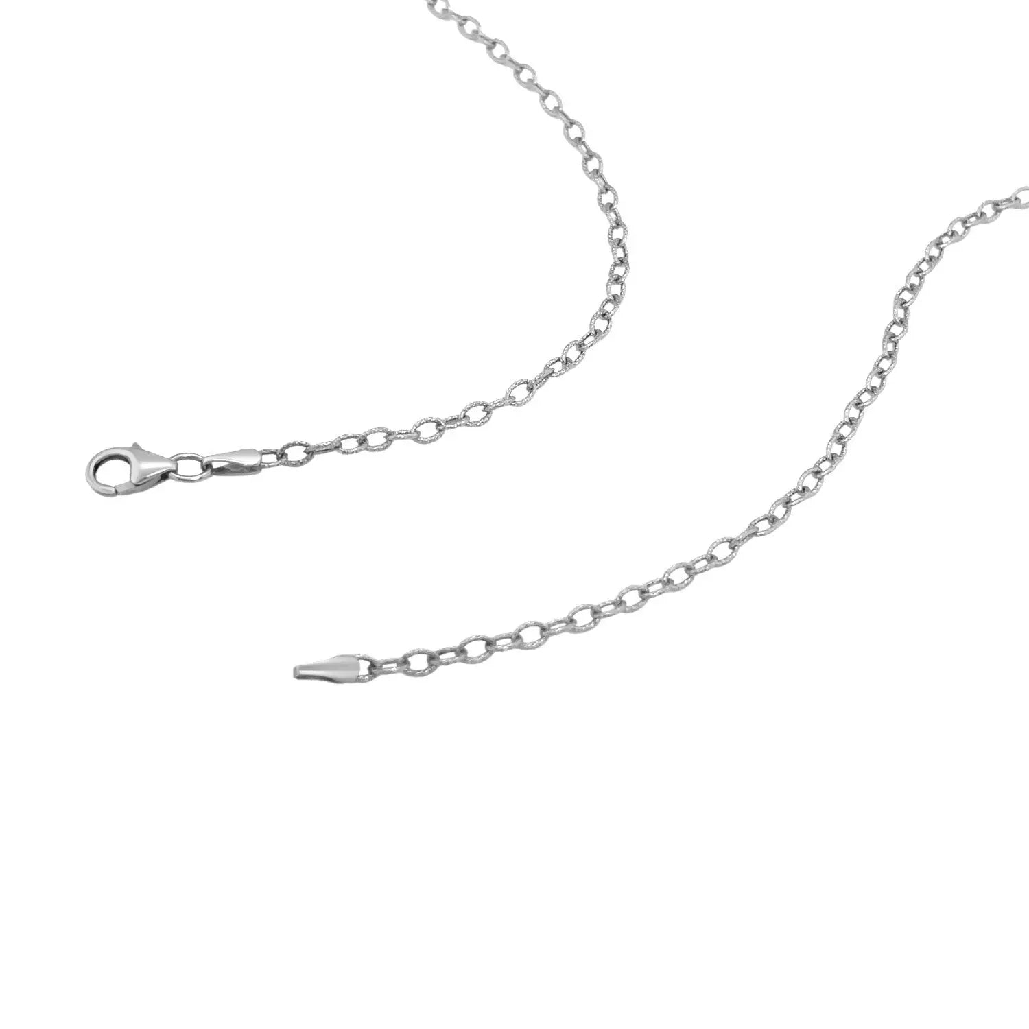 2.5mm 14k White Gold Pendant Chain with Textured Links 