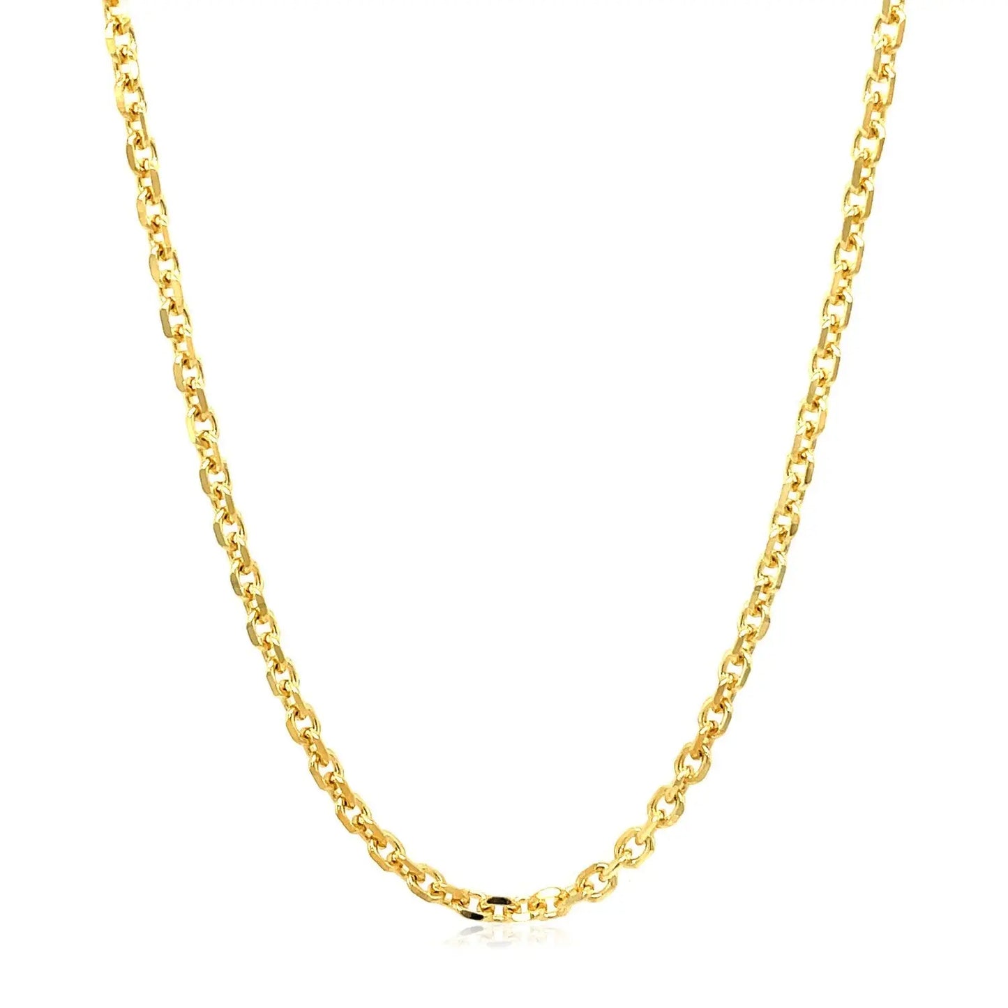 2.6mm 18k Yellow Gold Diamond Cut Cable Link Chain 