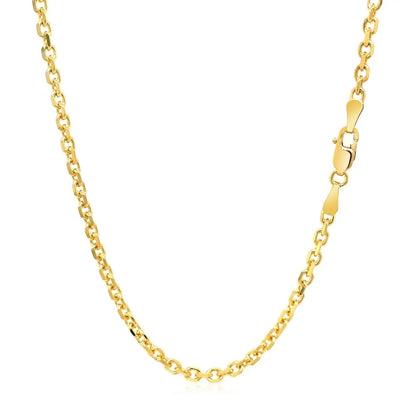 2.6mm 18k Yellow Gold Diamond Cut Cable Link Chain 