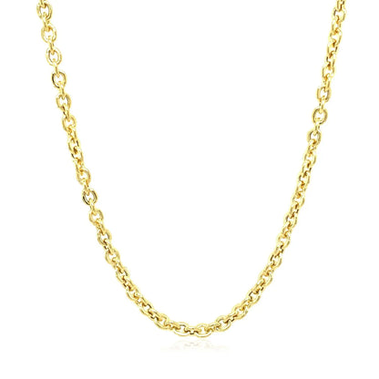 3.0mm 14k Yellow Gold Forsantina Lite Cable Link Chain 