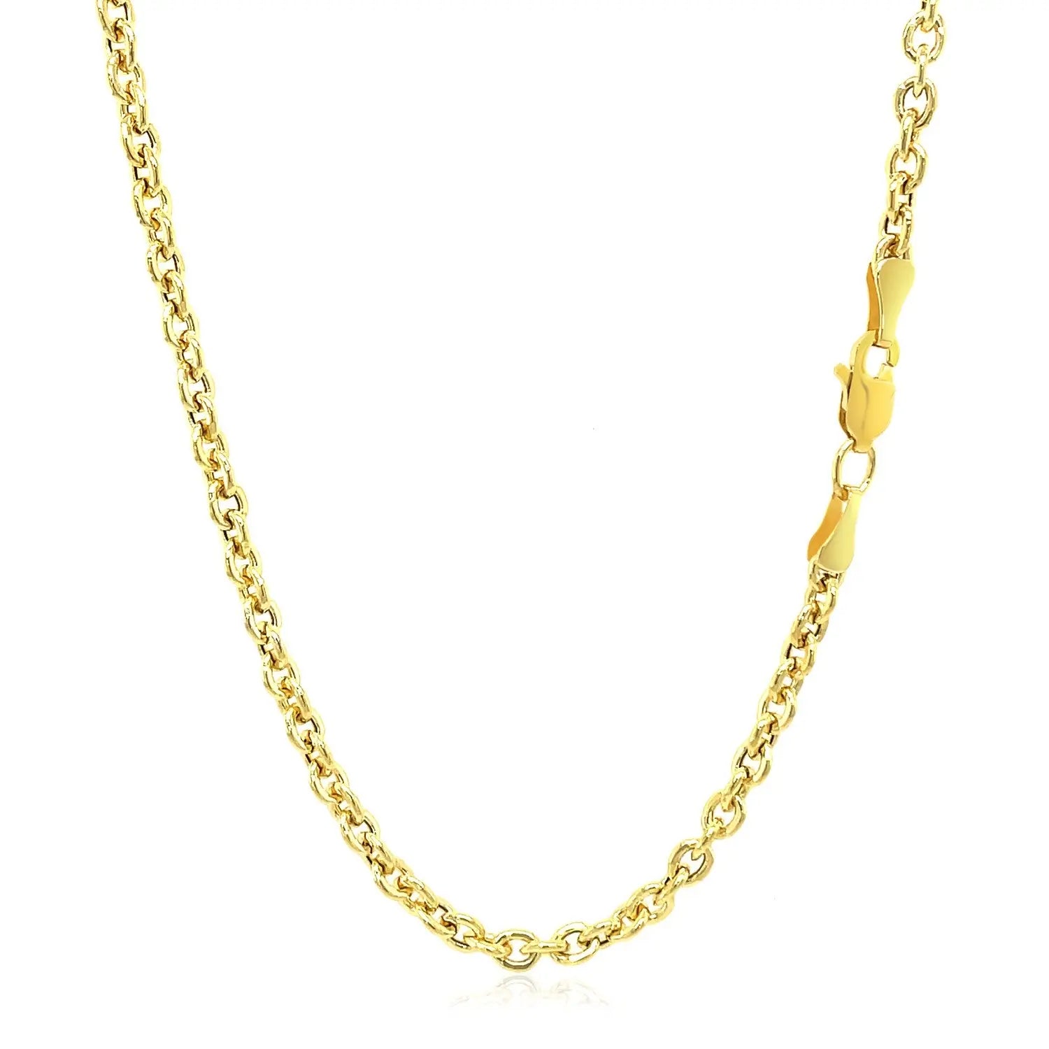 3.0mm 14k Yellow Gold Forsantina Lite Cable Link Chain 