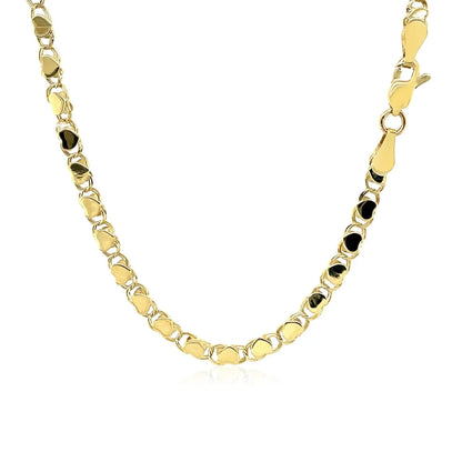 3.3mm 14k Yellow Gold Heart Chain 