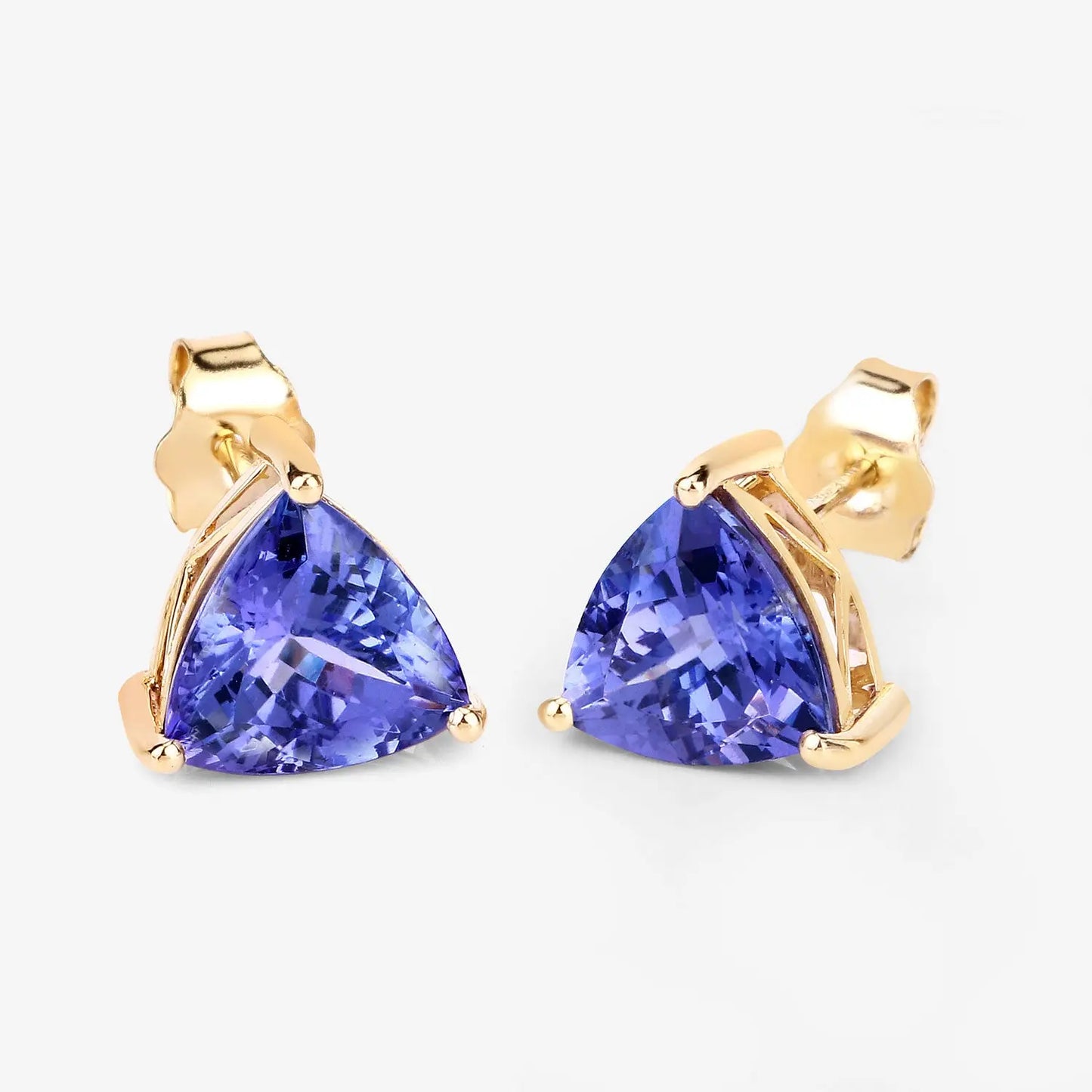 3.48 Carat Genuine Tanzanite 14K Yellow Gold Earrings - GOLDISSEYA