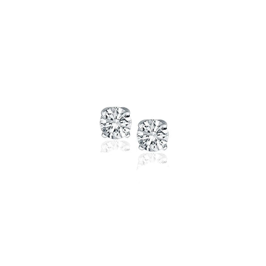 14k White Gold Diamond Four Prong Stud Earrings (1/4 cttw) 