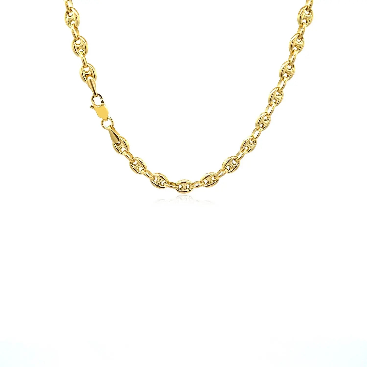 4.7mm 14k Yellow Gold Puffed Mariner Link Chain 