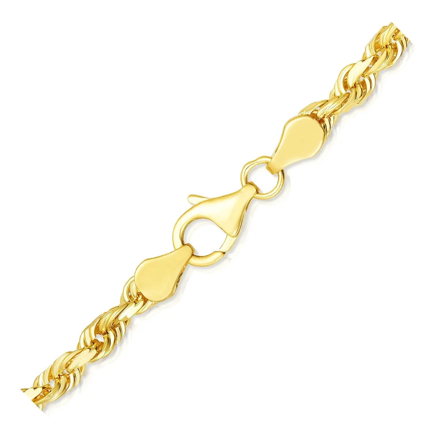 5.0mm 10k Yellow Gold Solid Diamond Cut Rope Chain 