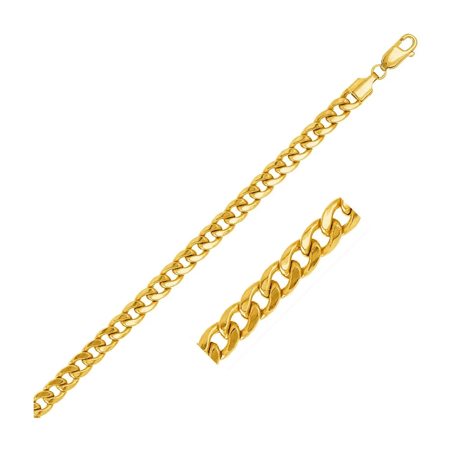 5.5mm 10k Yellow Gold Light Miami Cuban Chain 