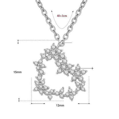Beautiful CZ Heart Garland 925 Sterling Silver Necklace 