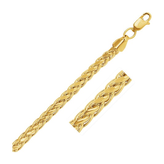 14k Yellow Gold Diamond Cut Round Franco Chain (5.30 mm) 