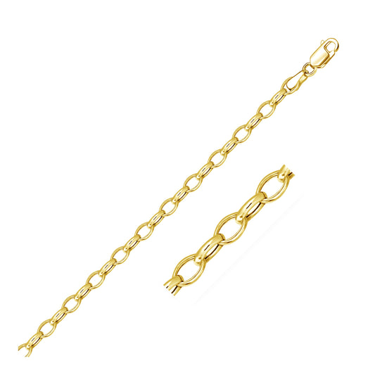 14k Yellow Gold Oval Rolo Chain (4.60 mm) 