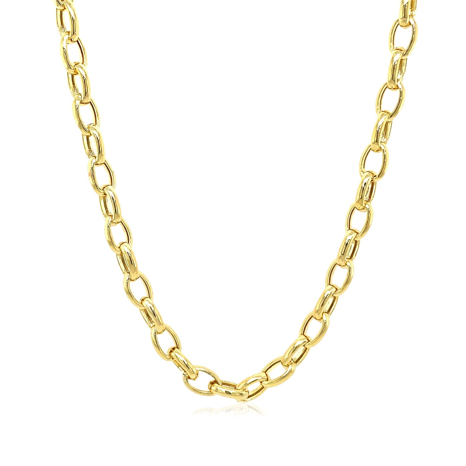 14k Yellow Gold Oval Rolo Chain (4.6 mm) 