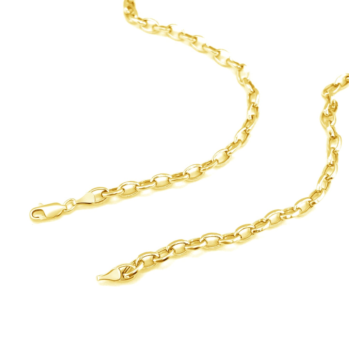 14k Yellow Gold Oval Rolo Chain (4.6 mm) 