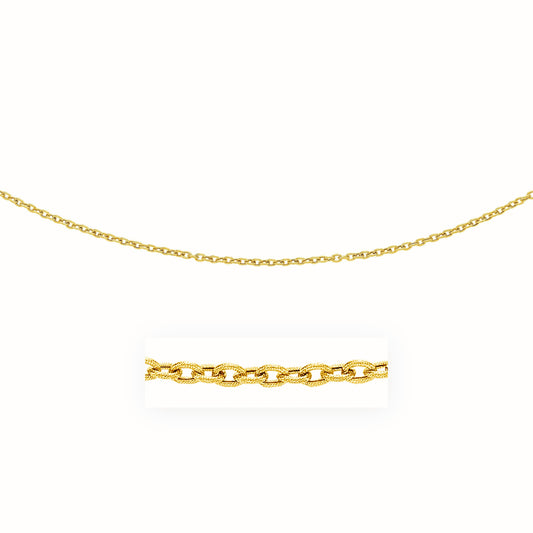 14k Yellow Gold Pendant Chain with Textured Links (3.3 mm) 