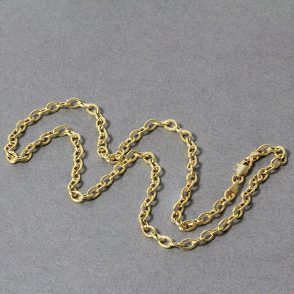 14k Yellow Gold Pendant Chain with Textured Links (3.30 mm) 