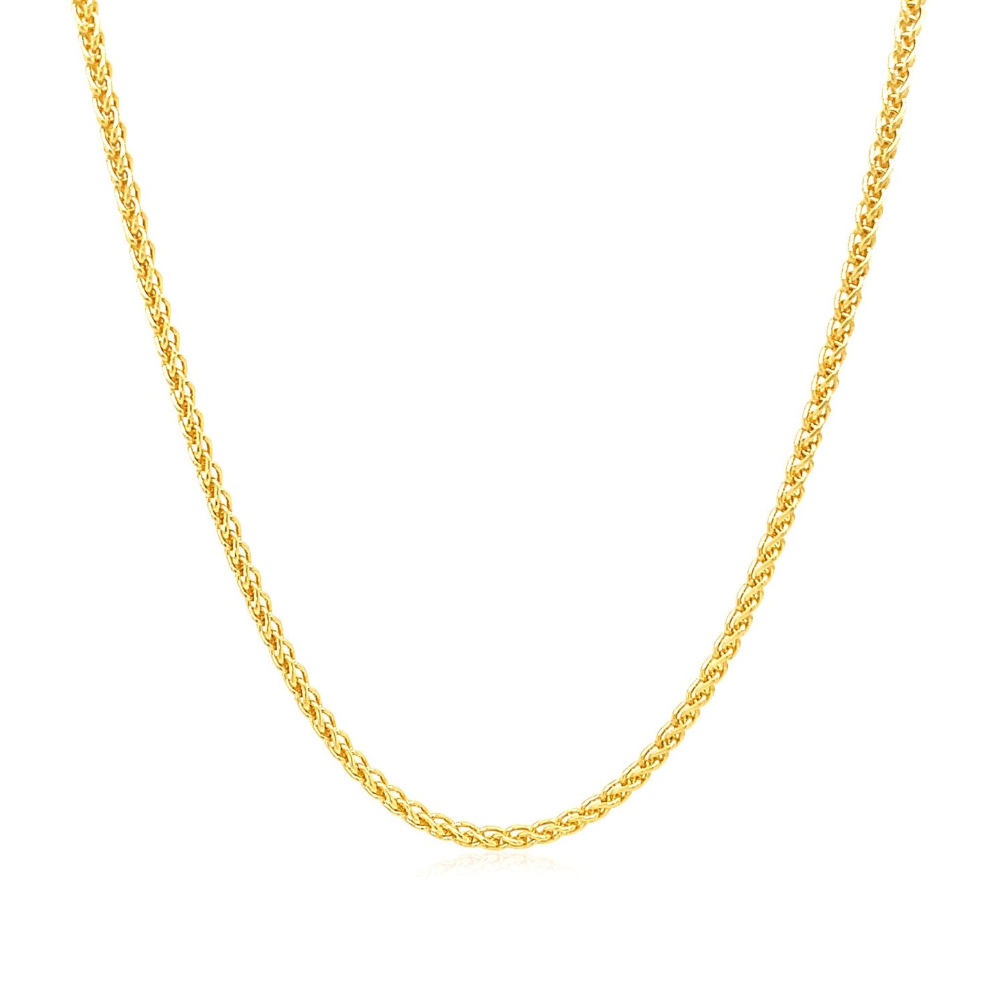 14k Yellow Gold Round Wheat Chain (1.50 mm) 